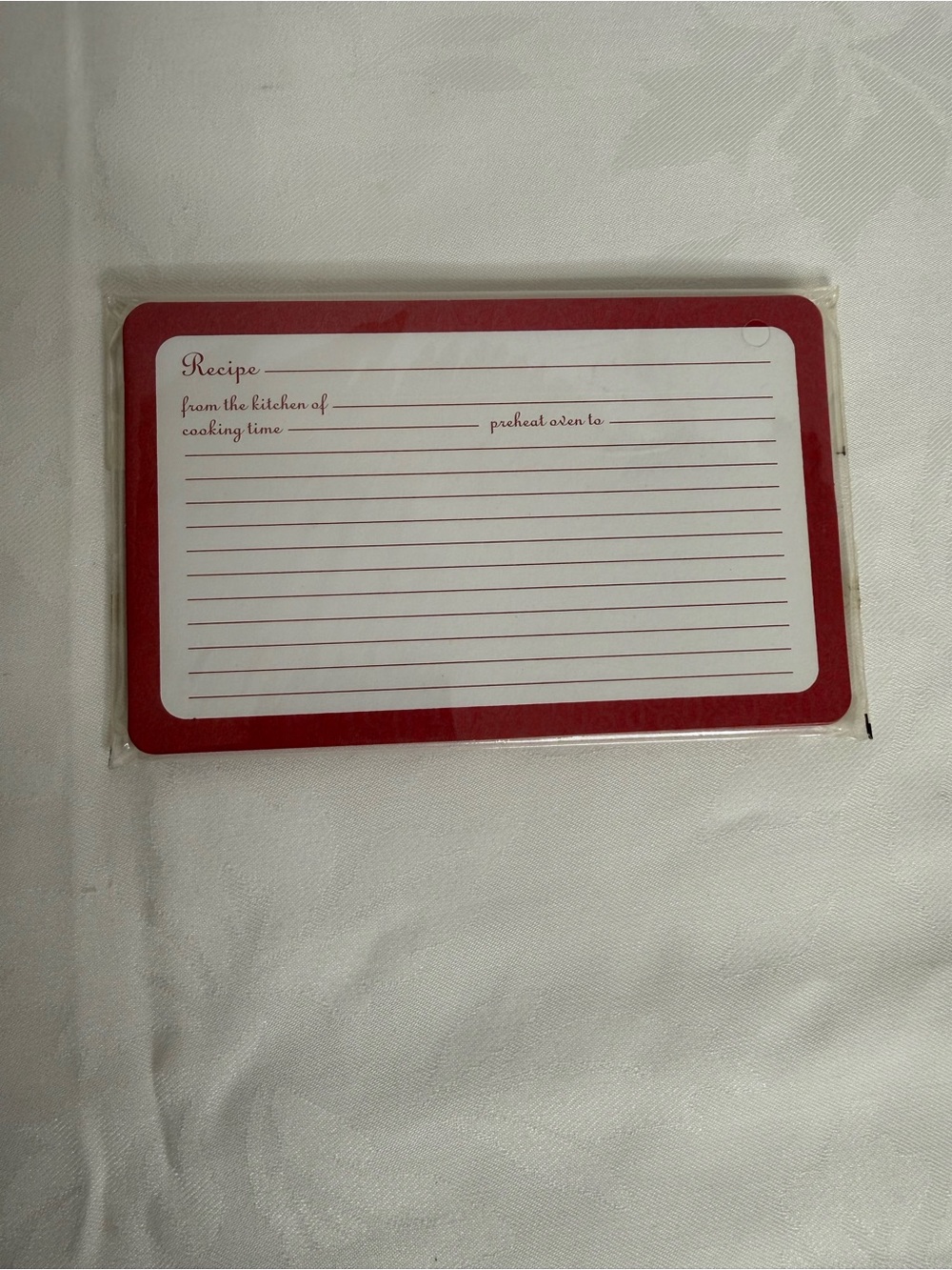 Red Recipe Index Cards - Blank Lined Cooking Cards